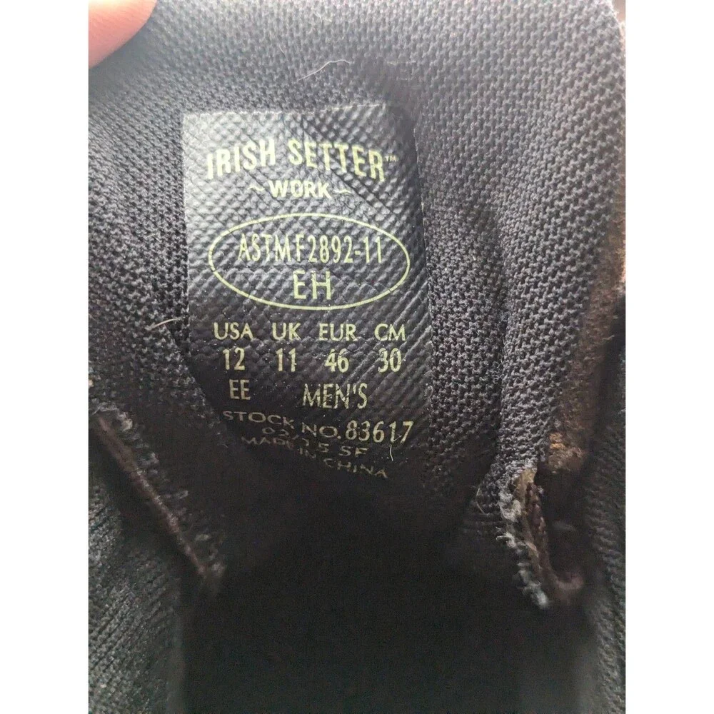 Mens Red Wing Irish Setter 83617 Brown Leather Soft Toe Work Boots Size 12